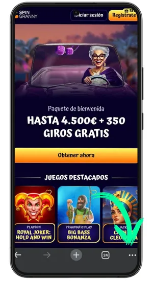 Spin Granny Casino Haga clic en _Menú
