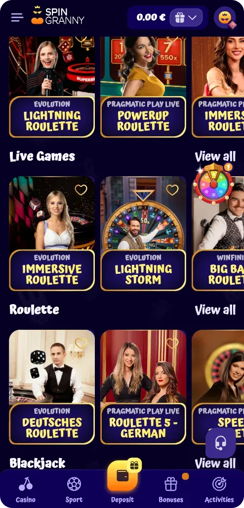 SpinGranny Casino - Choose the Right Game