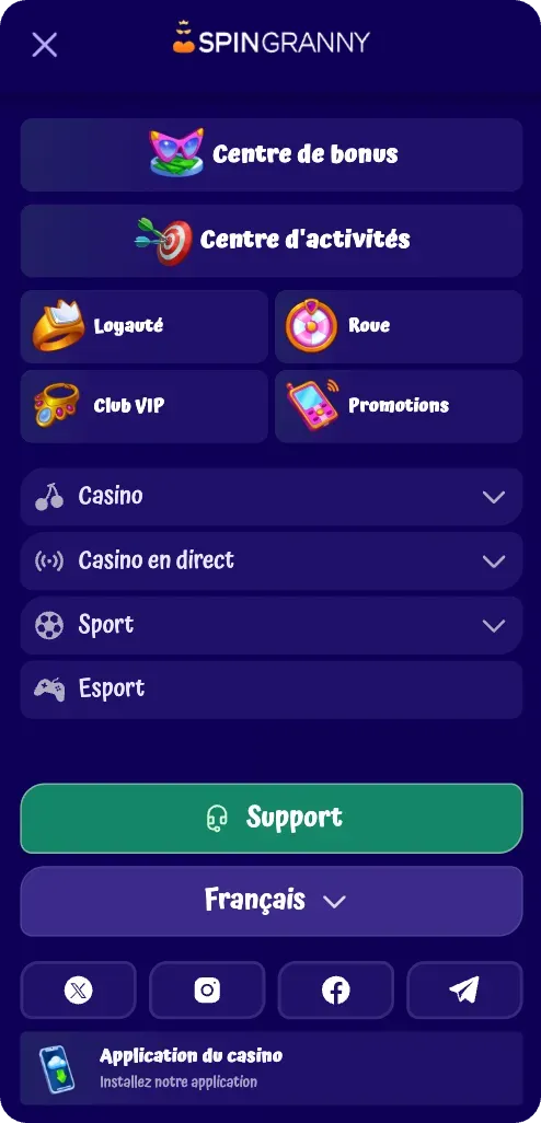 SpinGranny Casino - Découvrez les avantages