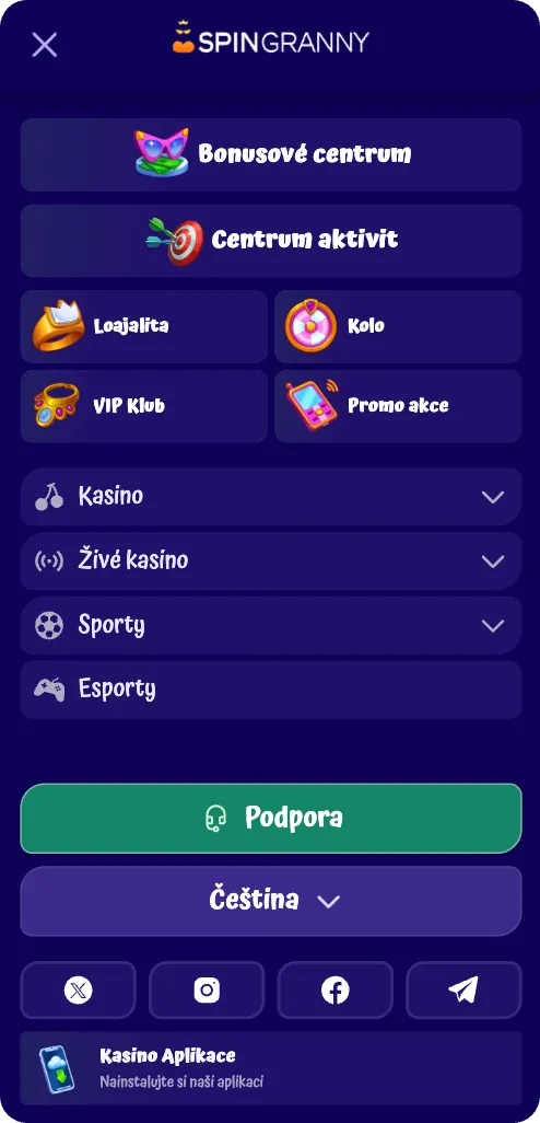 SpinGranny Casino - Dobít saldo