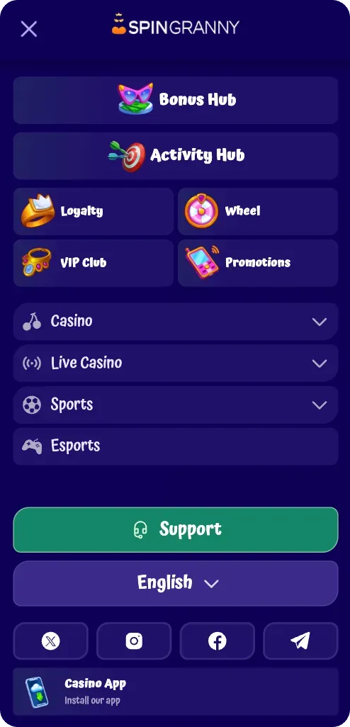 SpinGranny Casino - Place Sports Bets