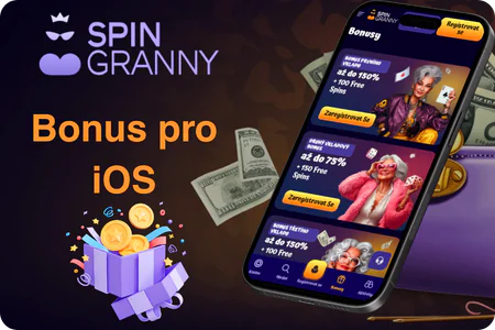 Uvítací bonus a cashback nabídky pro hráče iOS v aplikaci Spin Granny Casino s volnými točeními a vkladovými bonusy