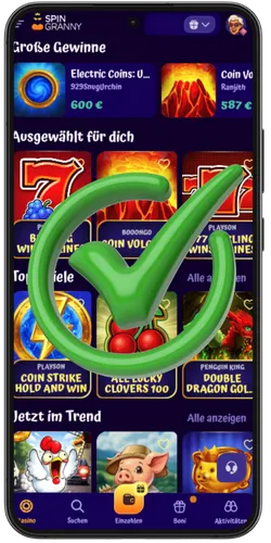SpinGranny Casino Slots Katalog mit Bonus Umsatz Fortschritt