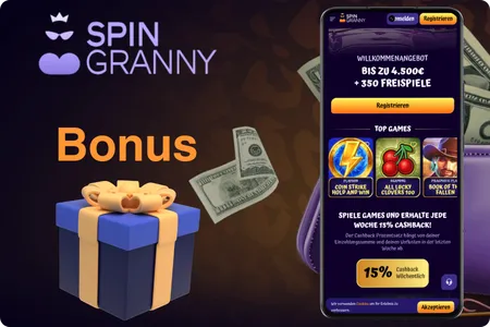 Willkommensbonus und Cashback-Angebote für neue Spieler der Spin Granny Casino Android-App