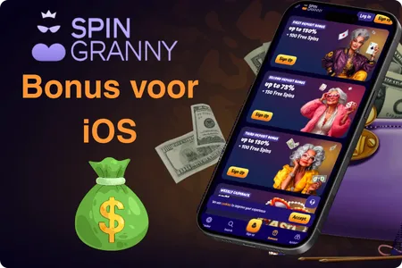 Welkomstbonus en cashback-aanbiedingen voor iOS-spelers in de Spin Granny Casino-app met gratis spins en stortingsbonussen