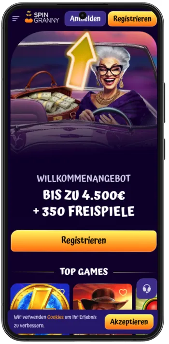 Spin Granny Casino Startseite Registrieren Button