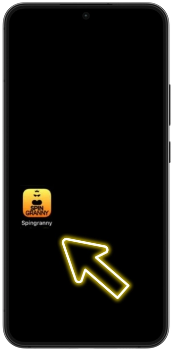 Spin Granny app icon on the home screen of an Android smartphone after installation