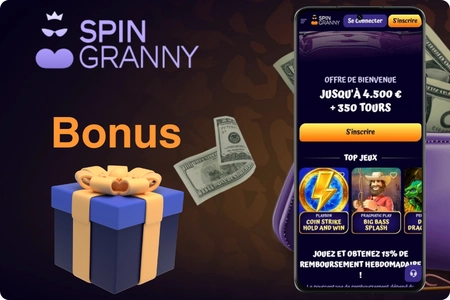 Bonus de bienvenue et offres de cashback pour les nouveaux joueurs de l'application Spin Granny Casino Android