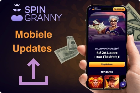 Automatische updates en ondersteuningsfuncties van de Spin Granny Casino-app op een mobiel apparaat met bonusaanbiedingen