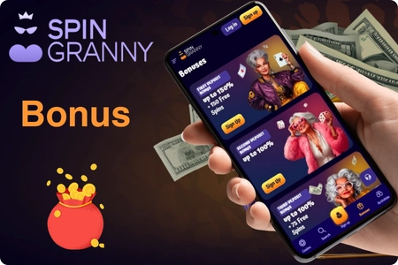 SpinGranny Casino bonus selection at deposit