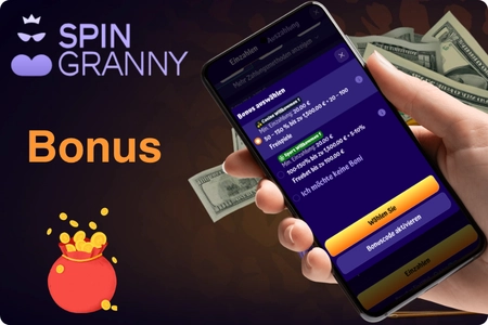 SpinGranny Casino bonuskeuze bij de storting