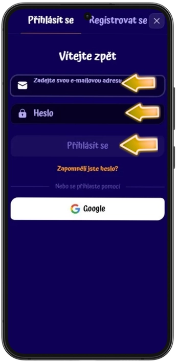 SpinGranny Casino přihlášení e-mail heslo