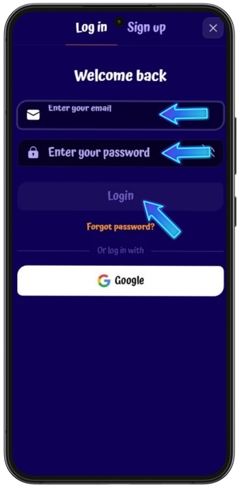 SpinGranny Casino login form email and password