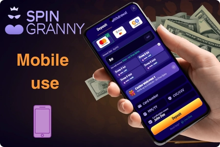 SpinGranny Casino payment methods on smartphone