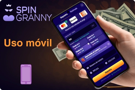 Métodos de pago de SpinGranny Casino en smartphone