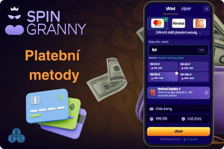 Platební metody SpinGranny Casino Visa Skrill Krypto
