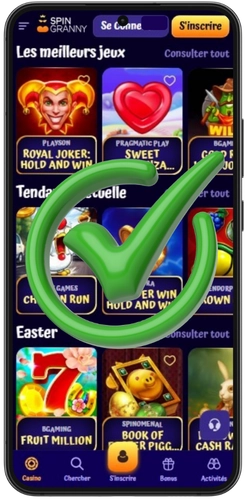 Catalogue de slots SpinGranny Casino avec progression de la mise bonus