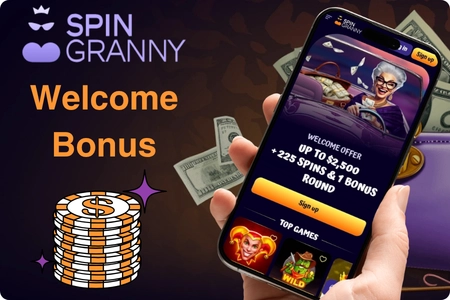 Spin Granny Casino welcome bonus homepage registration button Australia