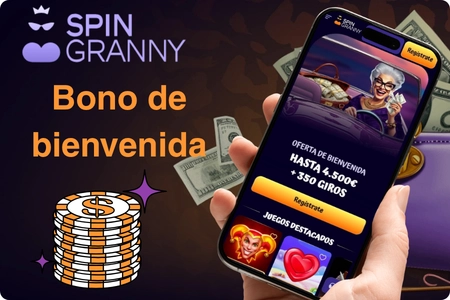 SpinGranny Casino bono de bienvenida página de inicio botón de registro