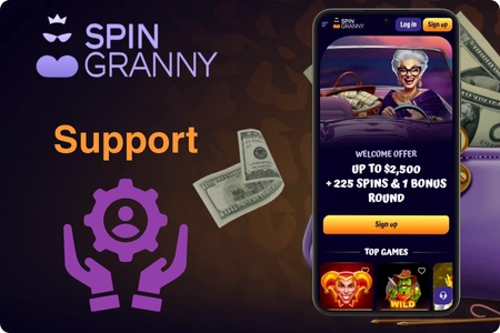 24/7 support at Spin Granny Casino with live chat, email and phone for Australian players