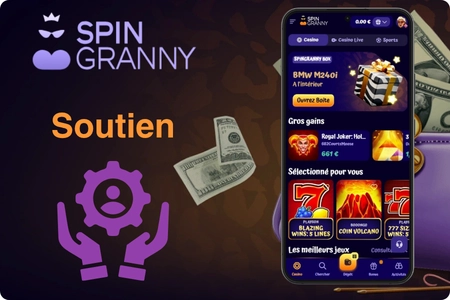 Assistance 24h/24 chez Spin Granny Casino avec chat en direct, e-mail et téléphone pour les joueurs francophones